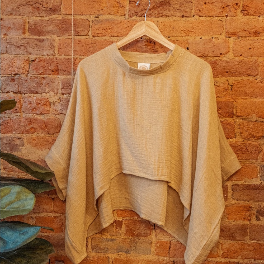 Organic cotton/bamboo boho tan shirt